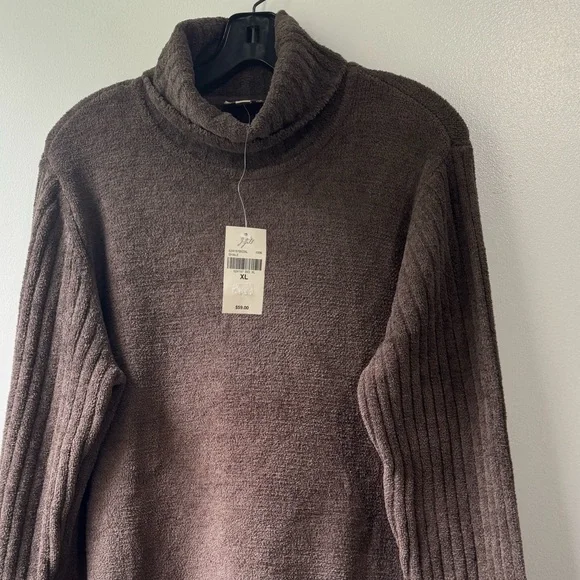 J. Jill Brown Ribbed Turtleneck Sweater - Picture 2 of 9